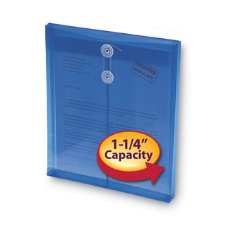 Smead™ Poly String & Button Interoffice Envelopes, String & Button Closure, 9.75 x 11.63, Transparent Blue, 5/Pack (SMD89542)