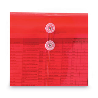 Smead™ Poly String & Button Interoffice Envelopes, String & Button Closure, 9.75 x 11.63, Transparent Red, 5/Pack (SMD89527)