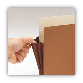 Smead™ Redrope TUFF Pocket Drop-Front File Pockets w/ Fully Lined Gussets, 3.5" Expansion, Letter Size, Redrope, 10/Box (SMD73380)