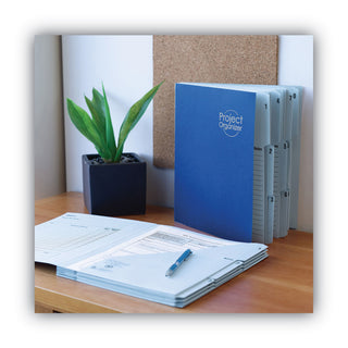 Smead™ 10-Pocket Project Organizer, 10 Sections, 1/3-Cut Tab, Letter Size, Lake Blue/Navy Blue (SMD89200)