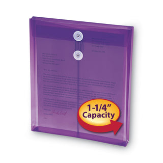 Smead™ Poly String & Button Interoffice Envelopes, String & Button Closure, 9.75 x 11.63, Transparent Purple, 5/Pack (SMD89544)