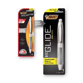 BIC® Velocity Atlantis Bold Retractable Ballpoint Pen, 1.6mm, Blue Ink, Trans-Blue Barrel, Dozen (BICVLGB11BE)