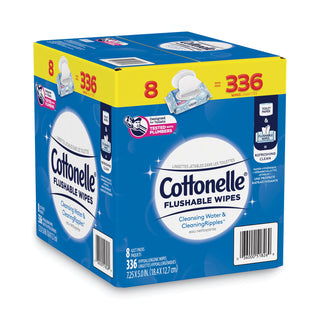 Cottonelle® Flushable Wet Wipes, Flip-Top Pack, 5 x 7.25, White, 42 Sheets/Pack, 8 Packs/Carton (KCM51826)