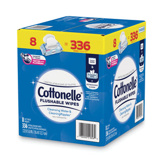 Cottonelle® Flushable Wet Wipes, Flip-Top Pack, 5 x 7.25, White, 42 Sheets/Pack, 8 Packs/Carton (KCM51826)