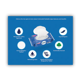 Cottonelle® Flushable Wet Wipes, Flip-Top Pack, 5 x 7.25, White, 42 Sheets/Pack, 8 Packs/Carton (KCM51826)