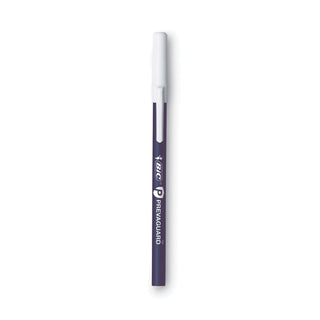 BIC® PrevaGuard Ballpoint Pen, Stick, Medium 1 mm, Blue Ink/Blue Barrel, Dozen (BICGSAM11BE)