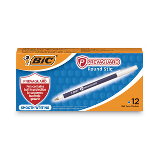 BIC® PrevaGuard Ballpoint Pen, Stick, Medium 1 mm, Blue Ink/Blue Barrel, Dozen (BICGSAM11BE)