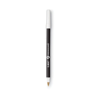 BIC® PrevaGuard Ballpoint Pen, Stick, Medium 1 mm, Black Ink/Black Barrel, Dozen (BICGSAM11BK)