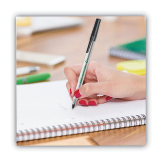 BIC® Ecolutions Round Stic Stick Ballpoint Pen, 1mm, Black Ink, Clear Barrel, 50/Pack (BICGSME509BK)