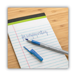 BIC® Round Stic Grip Xtra Comfort Stick Ballpoint Pen, 1.2mm, Blue Ink, Gray Barrel, Dozen (BICGSMG11BE)