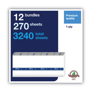 Tork® PeakServe Continuous Hand Towel, 7.91 x 8.85, White, 270 Wipes/Pack, 12 Packs/Carton (TRK105066)