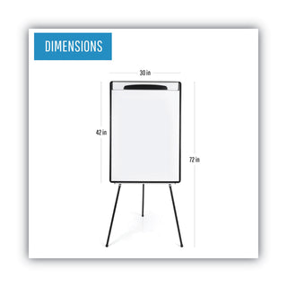 MasterVision™ Magnetic Gold Ultra Dry Erase Tripod Easel W/ Ext Arms, 32" to 72", Black/Silver (BVCEA23062119)