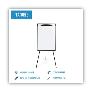 MasterVision™ Magnetic Gold Ultra Dry Erase Tripod Easel W/ Ext Arms, 32" to 72", Black/Silver (BVCEA23062119)
