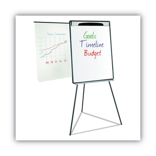 MasterVision™ Magnetic Gold Ultra Dry Erase Tripod Easel W/ Ext Arms, 32" to 72", Black/Silver (BVCEA23062119)