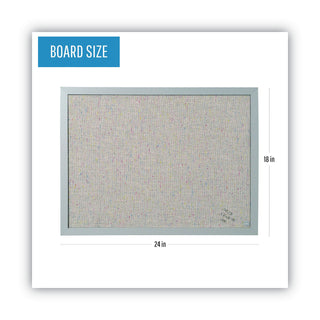 MasterVision™ Designer Fabric Bulletin Board, 24X18, Gray Fabric/Gray Frame (BVCFB0470608)