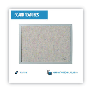 MasterVision™ Designer Fabric Bulletin Board, 24X18, Gray Fabric/Gray Frame (BVCFB0470608)