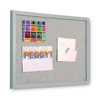 MasterVision™ Designer Fabric Bulletin Board, 24X18, Gray Fabric/Gray Frame (BVCFB0470608)