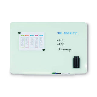 MasterVision™ Magnetic Glass Dry Erase Board, Opaque White, 48 x 36 (BVCGL080101)