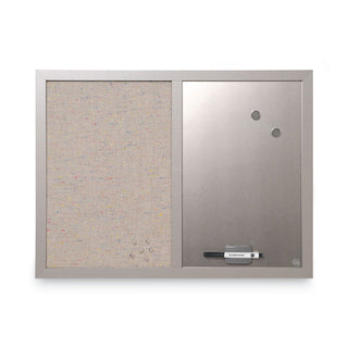 MasterVision™ Combo Bulletin Board, Bulletin/Dry Erase, 24X18, Gray Frame (BVCMX04331608)
