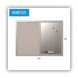MasterVision™ Combo Bulletin Board, Bulletin/Dry Erase, 24X18, Gray Frame (BVCMX04331608)