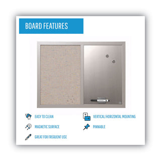 MasterVision™ Combo Bulletin Board, Bulletin/Dry Erase, 24X18, Gray Frame (BVCMX04331608)