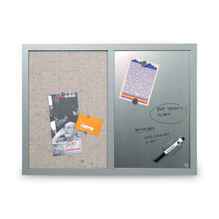 MasterVision™ Combo Bulletin Board, Bulletin/Dry Erase, 24X18, Gray Frame (BVCMX04331608)