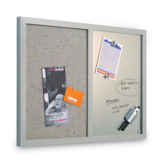 MasterVision™ Combo Bulletin Board, Bulletin/Dry Erase, 24X18, Gray Frame (BVCMX04331608)