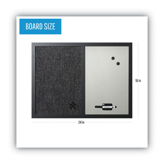MasterVision™ Combo Bulletin Board, Bulletin/Dry Erase, 24X18, Black Frame (BVCMX04433168)