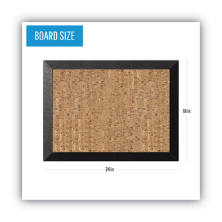 MasterVision™ Natural Cork Bulletin Board, 24x18, Cork/Black (BVCSF0422581012)