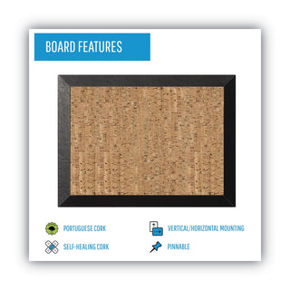 MasterVision™ Natural Cork Bulletin Board, 24x18, Cork/Black (BVCSF0422581012)