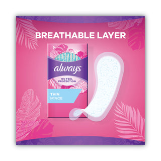 Always® Daily Panty Liners, Thin Regular, Unscented, 120 Per Box (PGC10796PK)