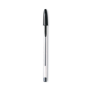 BIC® Cristal Xtra Smooth Stick Ballpoint Pen, 1mm, Black Ink, Clear Barrel, Dozen (BICMS11BK)