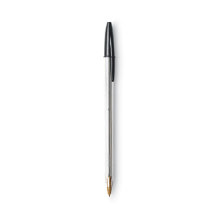 BIC® Cristal Xtra Smooth Stick Ballpoint Pen, 1mm, Black Ink, Clear Barrel, Dozen (BICMS11BK)