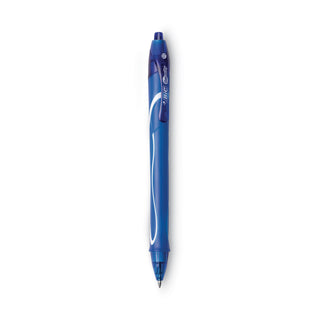 BIC® Gel-ocity Quick Dry Retractable Gel Pen, Medium 0.7mm, Blue Ink/Barrel, Dozen (BICRGLCG11BE)