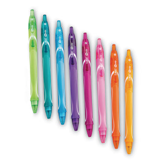 BIC® Gel-ocity Quick Dry Retractable Gel Pen, 0.7mm, Assorted Ink/Barrel, 8/Pack (BICRGLCGAP81AST)