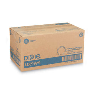 Dixie® Pathways Soak-Proof Shield Mediumweight Paper Plates, WiseSize, 8.5" dia, Green/Burgundy, 125/Pack, 4 Packs/Carton (DIXUX9WS)