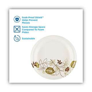 Dixie® Pathways Soak-Proof Shield Mediumweight Paper Plates, 8 1/2", Grn/Burg, 1000/Ct (DIXUX9PATH)