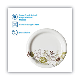 Dixie® Pathways Soak-Proof Shield Mediumweight Paper Plates, 6 7/8", Grn/Burg, 125/Pk (DXEUX7WSPK) (DXEUX7WSPK)