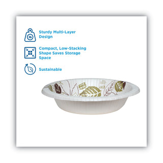 Dixie® Pathways Heavyweight Paper Bowls, 20oz, White/Green/Burgundy, 125/Pack (DXESX20PATHPK)