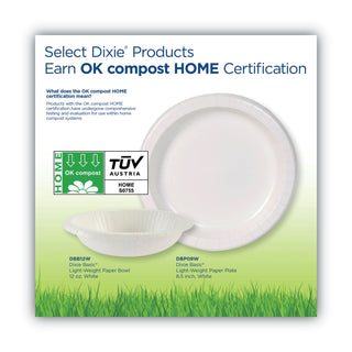 Dixie® Basic Paper Dinnerware, Plates, White, 8.5" Diameter, 125/Pack (DXEDBP09W)