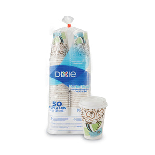 Dixie® Paper Hot Cups & Lids Combo Bag, 12oz, 50/Pack (DXE5342COMBO600) (DXE5342COMBO600)