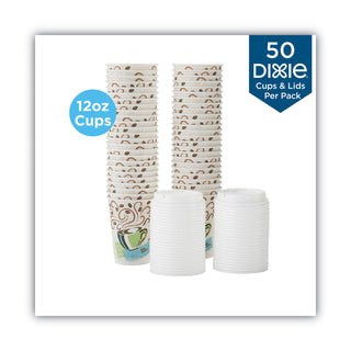 Dixie® Paper Hot Cups & Lids Combo Bag, 12oz, 50/Pack (DXE5342COMBO600) (DXE5342COMBO600)