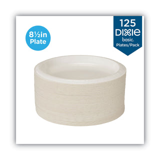 Dixie® Basic Paper Dinnerware, Plates, White, 8.5" Diameter, 125/Pack (DXEDBP09W)