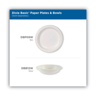 Dixie® Basic Paper Dinnerware, Plates, White, 8.5" Diameter, 125/Pack, 4/Carton (DXEDBP09WCT)