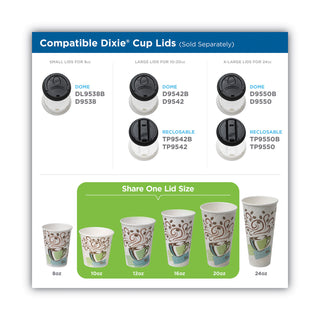 Dixie® Paper Hot Cups & Lids Combo Bag, 12oz, 50/Pack (DXE5342COMBO600) (DXE5342COMBO600)