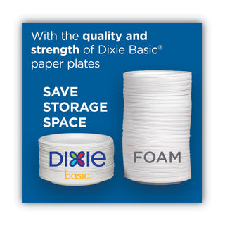 Dixie® Basic Paper Dinnerware, Plates, White, 8.5" Diameter, 125/Pack, 4/Carton (DXEDBP09WCT)