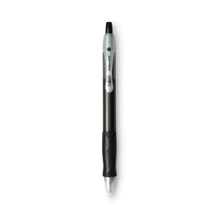 BIC® Velocity Retractable Ballpoint Pen, 1mm, Black Ink, Trans Black Barrel, Dozen (BICVLG11BK)
