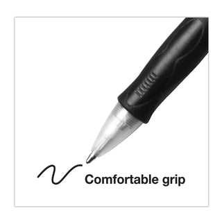 BIC® Velocity Retractable Ballpoint Pen, 1mm, Black Ink, Trans Black Barrel, Dozen (BICVLG11BK)