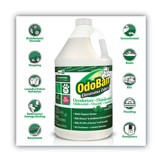 OdoBan® Concentrated Odor Eliminator and Disinfectant, Eucalyptus, 1 gal Bottle, 4/Carton (ODO911062G4)