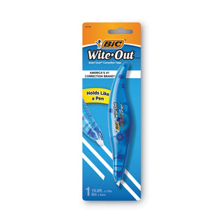 BIC® Wite-Out Brand Exact Liner Correction Tape, Non-Refillable, Blue, 1/5" x 236" (BICWOELP11)